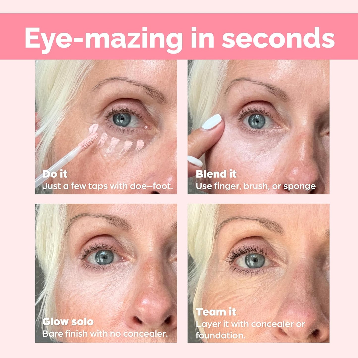 Elizabeth Mott Thank Me Later Under Eye Brightener & Primer – Hydrating Color Corrector for Dark Circles – Lightweight Concealer Base for Mature Skin, Fair Shade 5ml