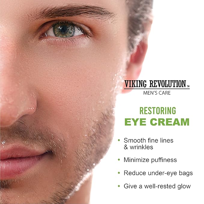 Viking Revolution Men's Eye Cream - Natural Anti-Aging, Dark Circle Treatment, Reduces Puffiness & Crowsfeet - 6ml