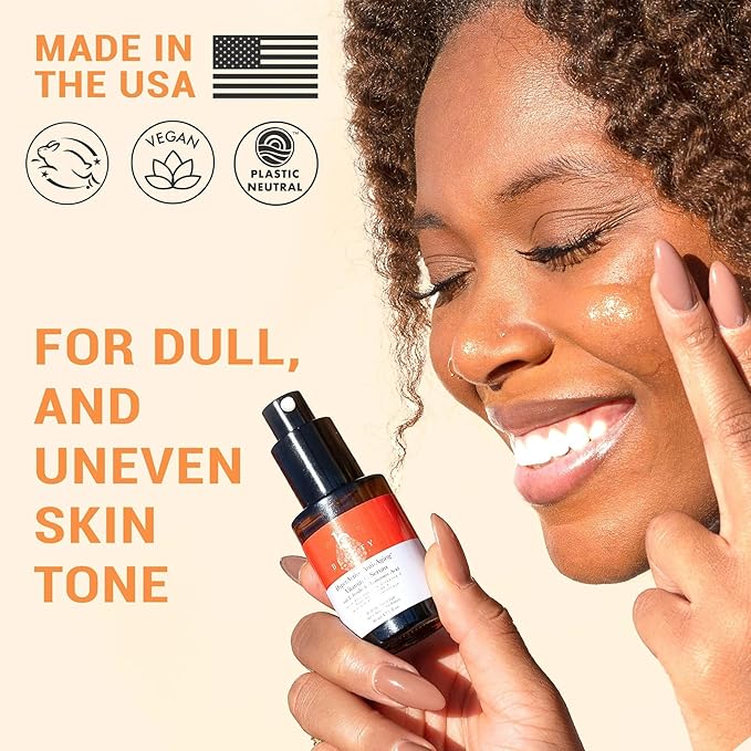 Vitamin C Face Serum - USA Made with Natural & Organic Ingredients, Skin Brightening Vitamin C Serum for Face for Women, Discoloration Correcting & Anti Aging Facial Formula with Antioxidants