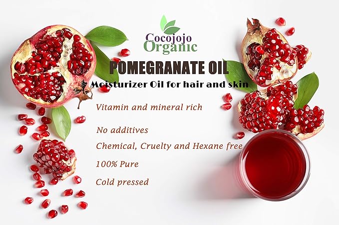 cocojojo Pomegranate Oil Pure Seed Oil Cold Pressed 32 oz Refined Skin Hair Nails Cuticles