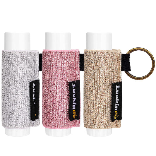 3PCS Lip Balm Holder Keychain Lip Gloss Keychain Holder Lipstick Keychain Holder Lip Balm Pouch Compatible with ChapStick Key Chain, Burt's Bees-Christmas Stocking Stuffers