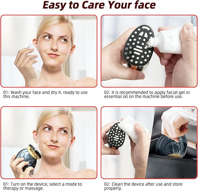 Microcurrent Multifunctional Facial Device, FSA HSA Eligible Smart Photon Micro-Current Device Electric Face Lift Light Therapy Skin Care Beauty Machine