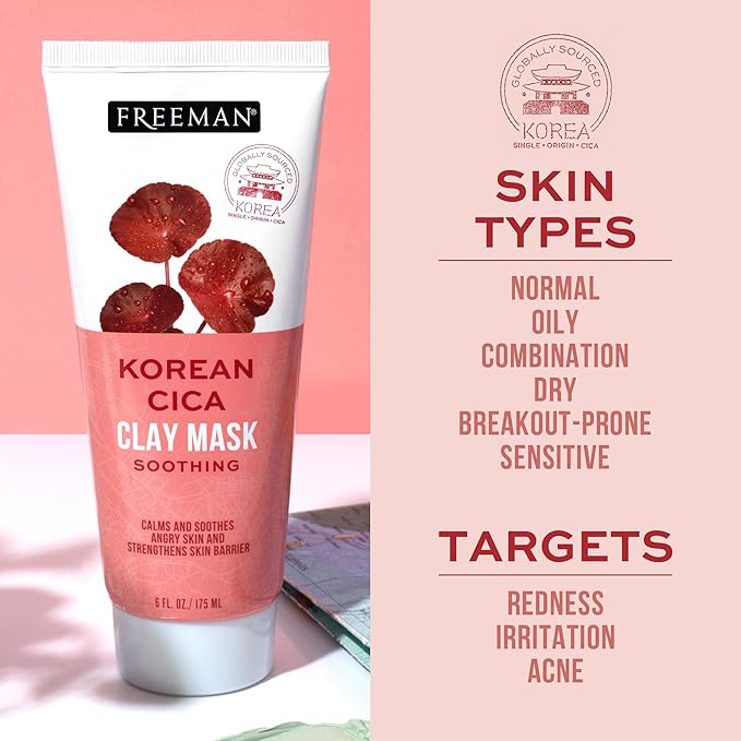 Freeman Exotic Blends Soothing Korean Cica Clay Facial Mask, 6 fl.oz./ 175 mL Tube