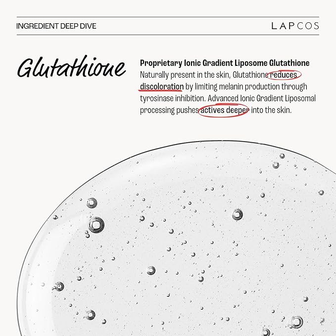 LAPCOS Glutathione Radiance Rescue Mask - Korean Skin Care Mask w/Glutathione, Niacinamide & Peptides - Hydrating Face Masks Spa Gifts for Women - Revitalizing & Firming Face Mask (5 Count, 0.91 oz)
