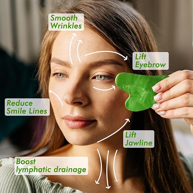 Ice Roller & Gua Sha Set, Skin Care for Face Wrinkles and Puffiness, Self Facial Massage Tools