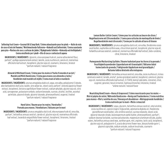 Burt's Bees Gifts Ideas, Tips and Toes Kit, 6 Travel Size Products - Pomegranate Moisturizing Lip Balm, 2 Hand Creams, Foot Cream, Cuticle Cream, and Hand Salve