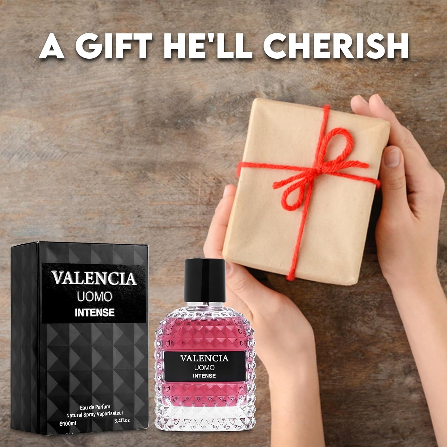 Valencia UOMO Intense for Men Eau De Parfum - Amber Fougere Fragrance Top Notes of Vanilla Bourbon Mid Tone of Lavandin Create Spicy & Woody Aroma - Base Scent of Smoked Vetiver