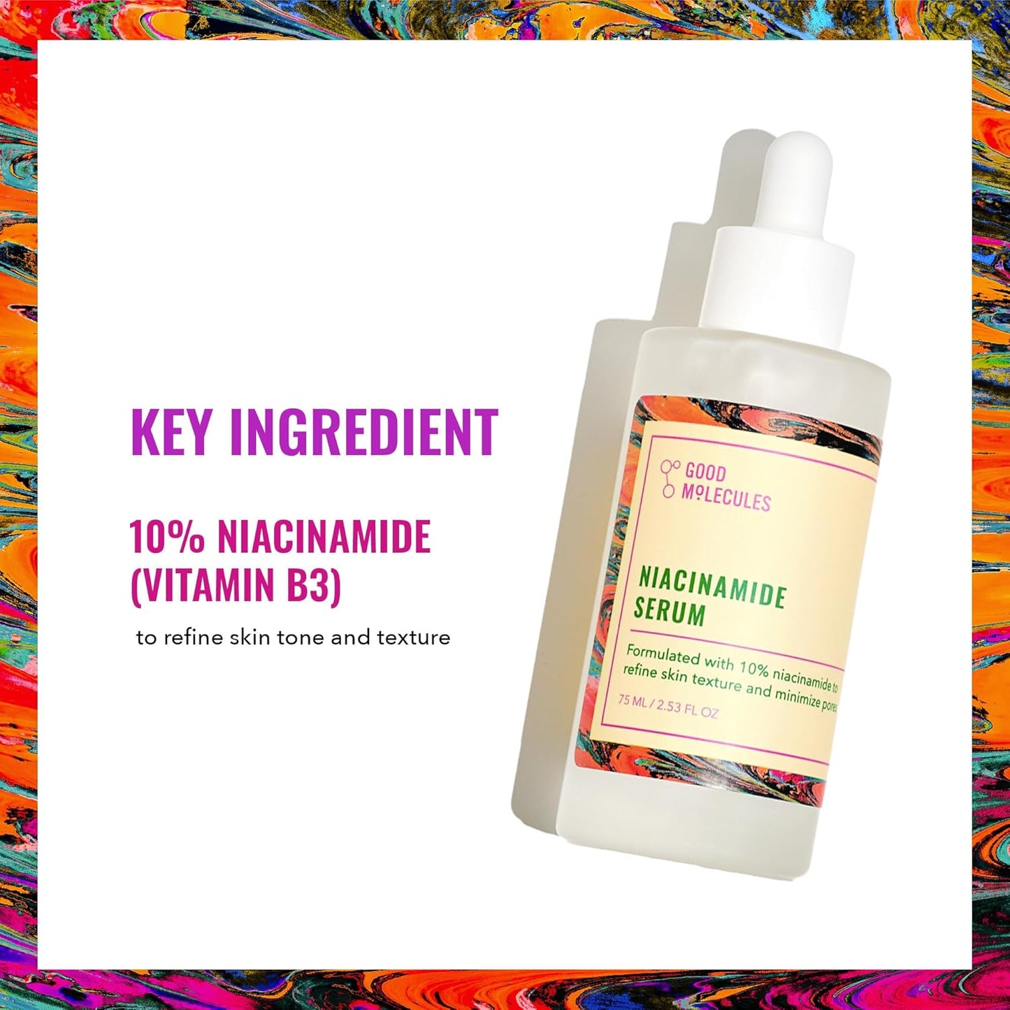 Good Molecules Niacinamide Serum - 10% Niacinamide to Target Acne, Nourishment, and Skin Tone - Ultra Hydrating Serum and Brightening Skin Care for Face