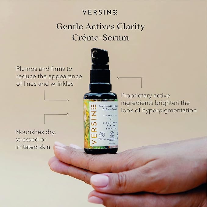 Versine Gentle Actives Face Serum for Normal, Dry, or Sensitive Skin (30ml) | Anti-Aging, Brightening Daily Moisturizer for Women | Safe for Pregnancy, Maternity, Nursing | Clean, Vegan, Cruelty Free