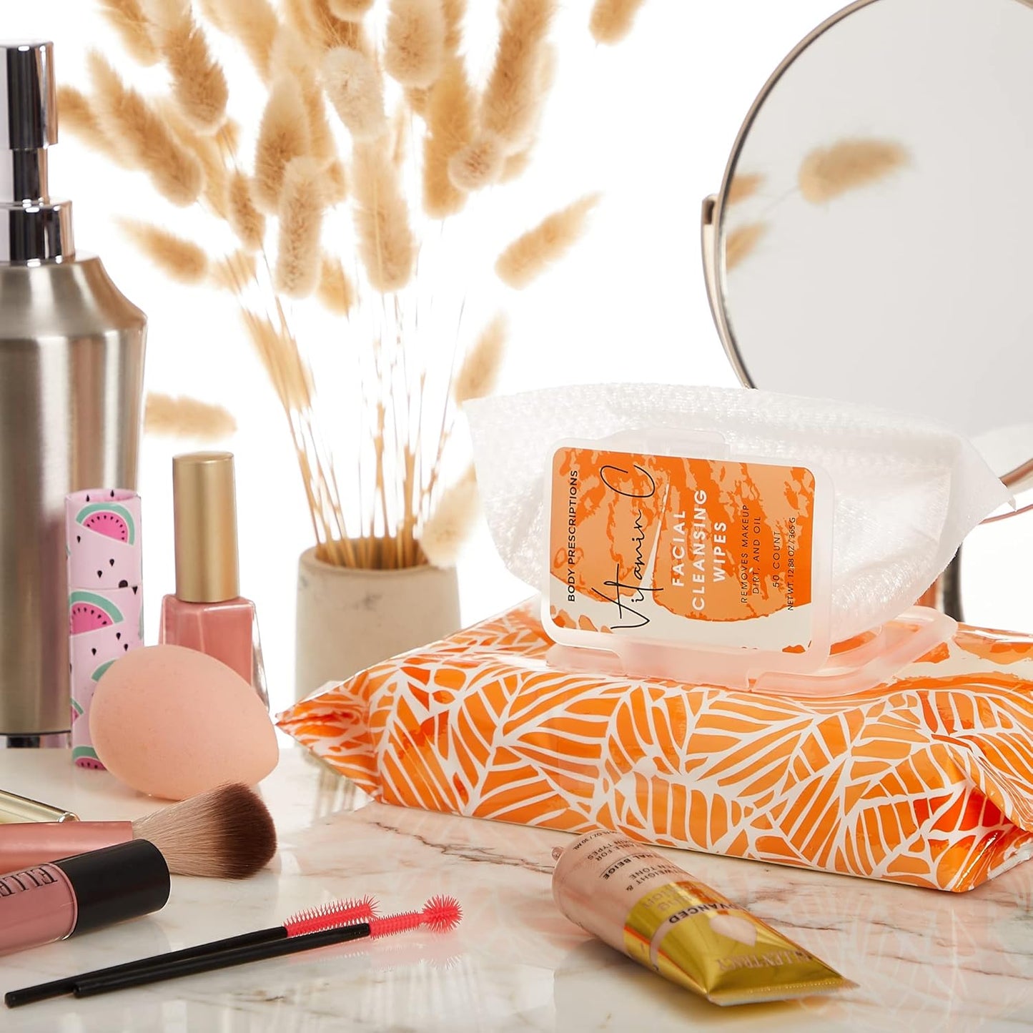 Body Prescription Makeup Cleansing Wipes - Gentle and Effective Face Wipes, 1 Count (Pack of 1), Vitamin C