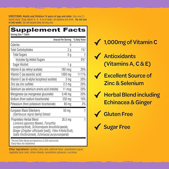 Airborne Elderberry + Zinc & Vitamin 20 Fizzy