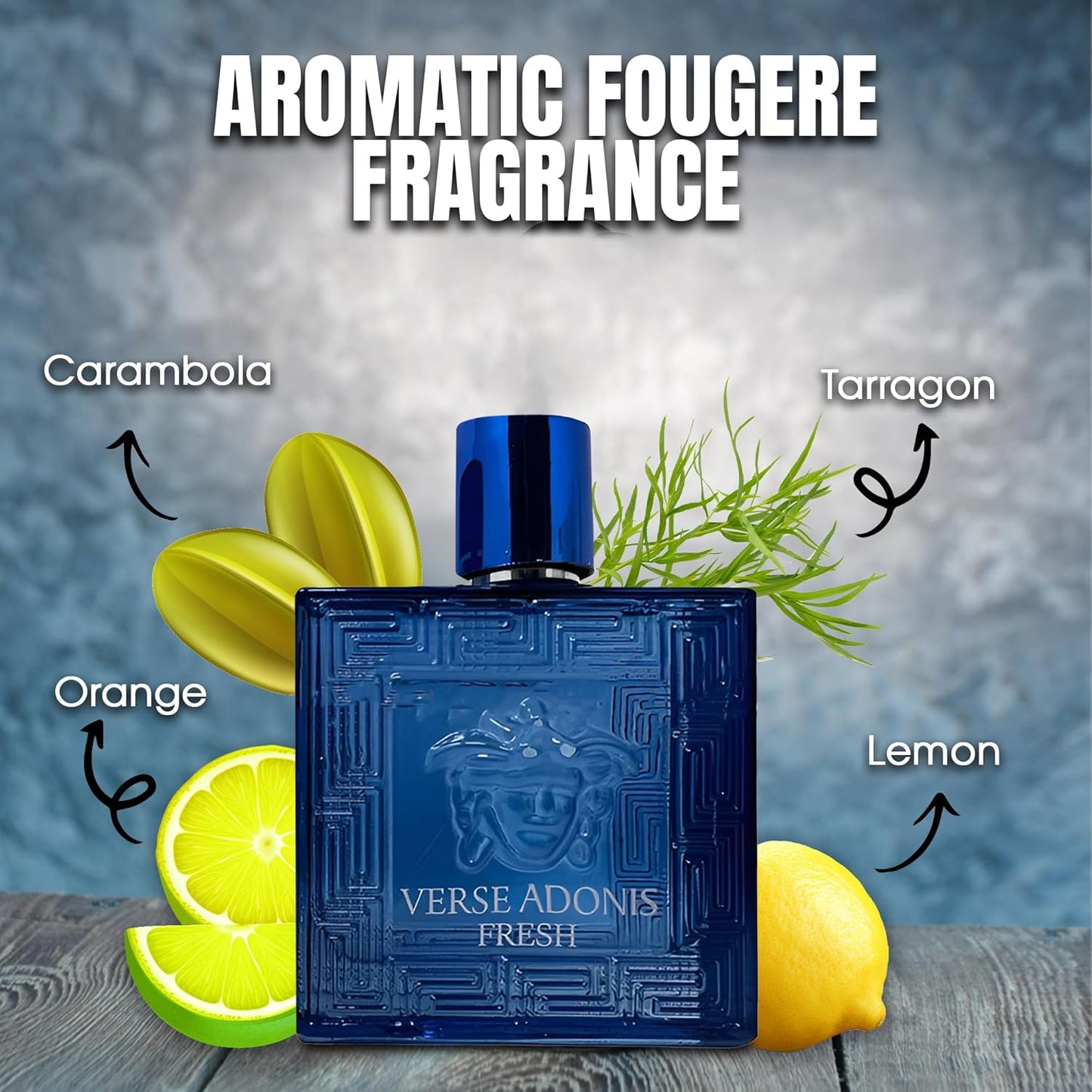 Men's Cologne Verse Adonis Fresh- Eau De Toilette Spray Perfume Fresh Scent 3.4 Fl Oz Daily Used