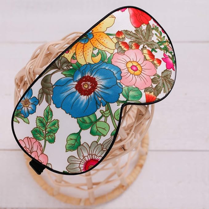 Maxfeel 100% Pure Silk Eye Mask - Sleep Eye Cover in Printed Colors (#10)