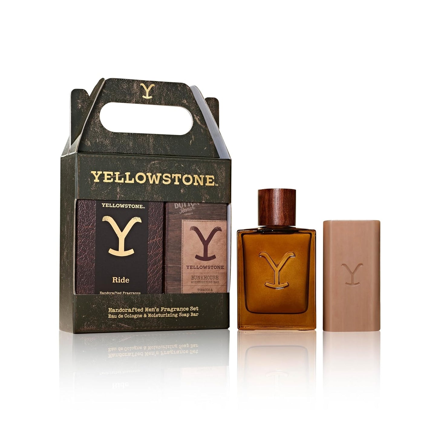 Yellowstone Men's Fragrance & Grooming Gift Set by Tru Western, Eau de Cologne & Artinsal Bar Soap - 1 fl oz