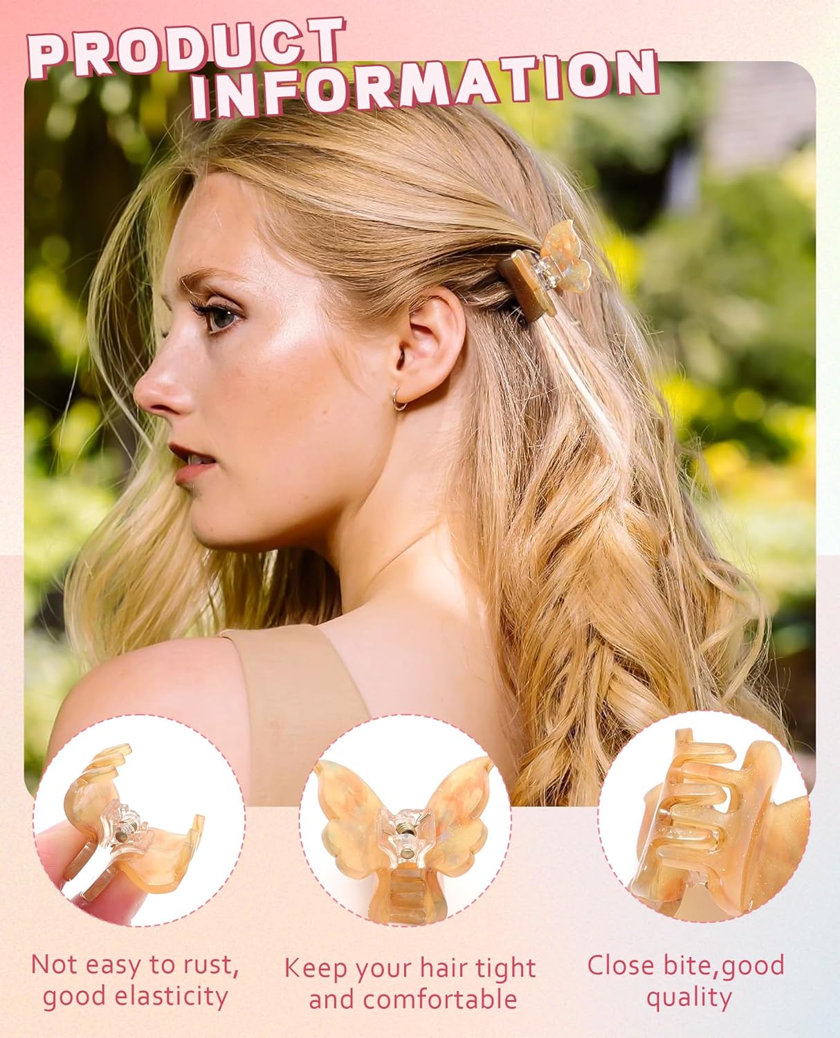 Sequins Butterfly Hair Clips - 12PCS Small Clamps for Thin Hair Styling Accessories, Classic Claws for Women & Girls