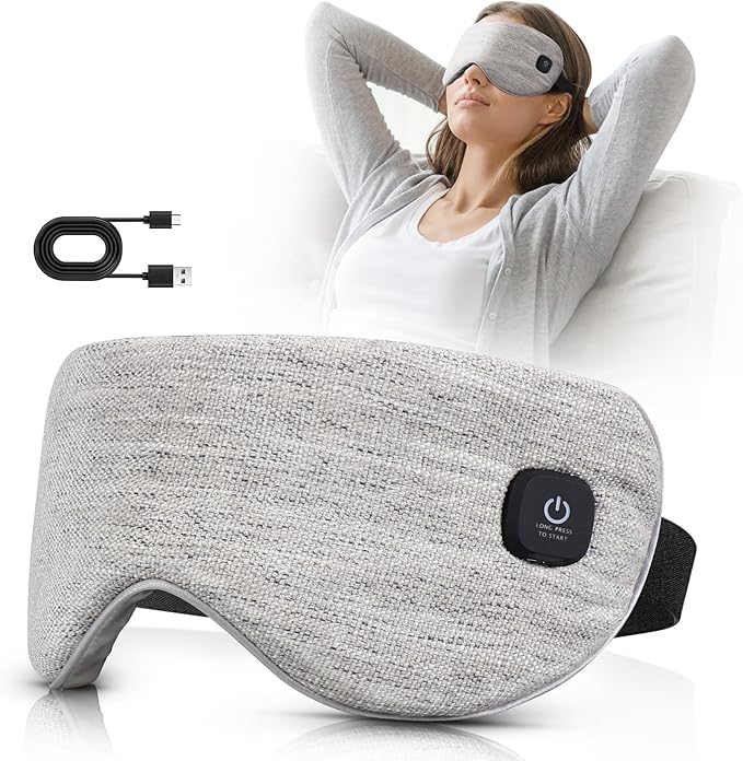 Heated Eye Mask Cordless, Warm Eye Compress for Dry Eyes Stye Blepharitis Chalazion MGD Eye Treatment, Heat Therapy to Unclog Gland, Soothe Tired and Sore Eyes (Gray)