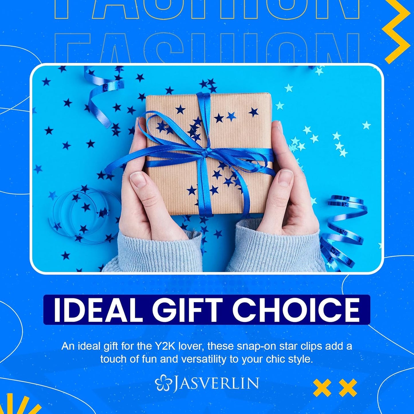 Star Hair Clips for Girls, 36 pcs Cute Accessories Kawaii Metal Snap Hairclips for Women Kids, Colorful Y2k Aesthetic Glitter Stars Barrettes Assorted Size (Blue)