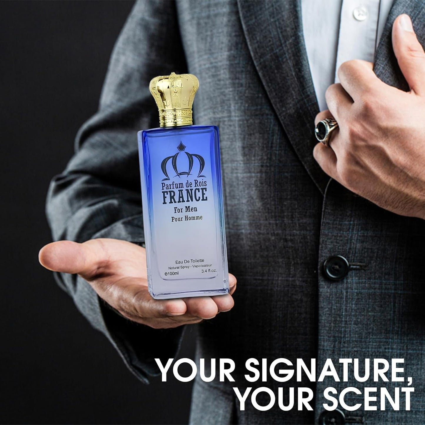 Parfum de Rois Sensual Woody Fragrance for Men | Long Lasting Cologne Aromatic Scent, Eau de Parfum Natural Spray - Great Holiday Gift, 3.4 Fl Oz/100 Ml