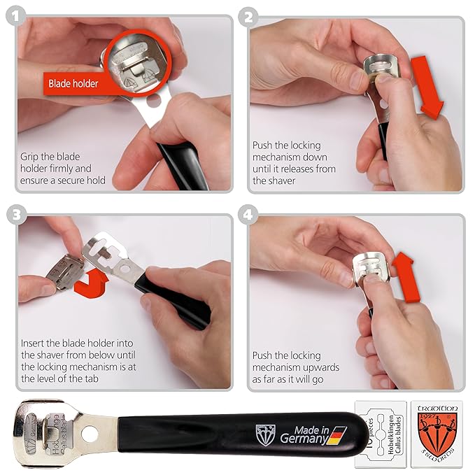 3 Swords Germany - Callus Remover Shaver Cutter Eliminator Razor with 40 Extra Sharp Refill Blades - Made in Solingen Germany