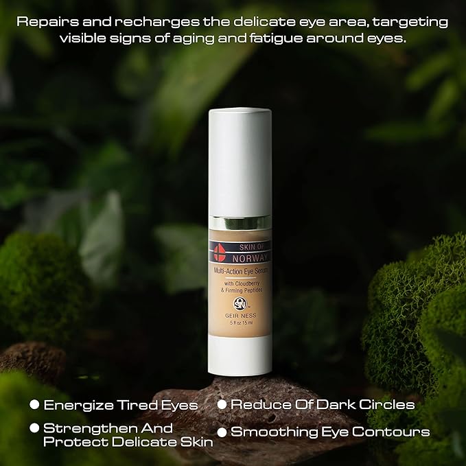 Geir Ness Skin of Norway Multi-Action Eye Serum - Cloudberry & Firming Peptides - Illuminate Dark Circles - For Tired and Puffy Eyes