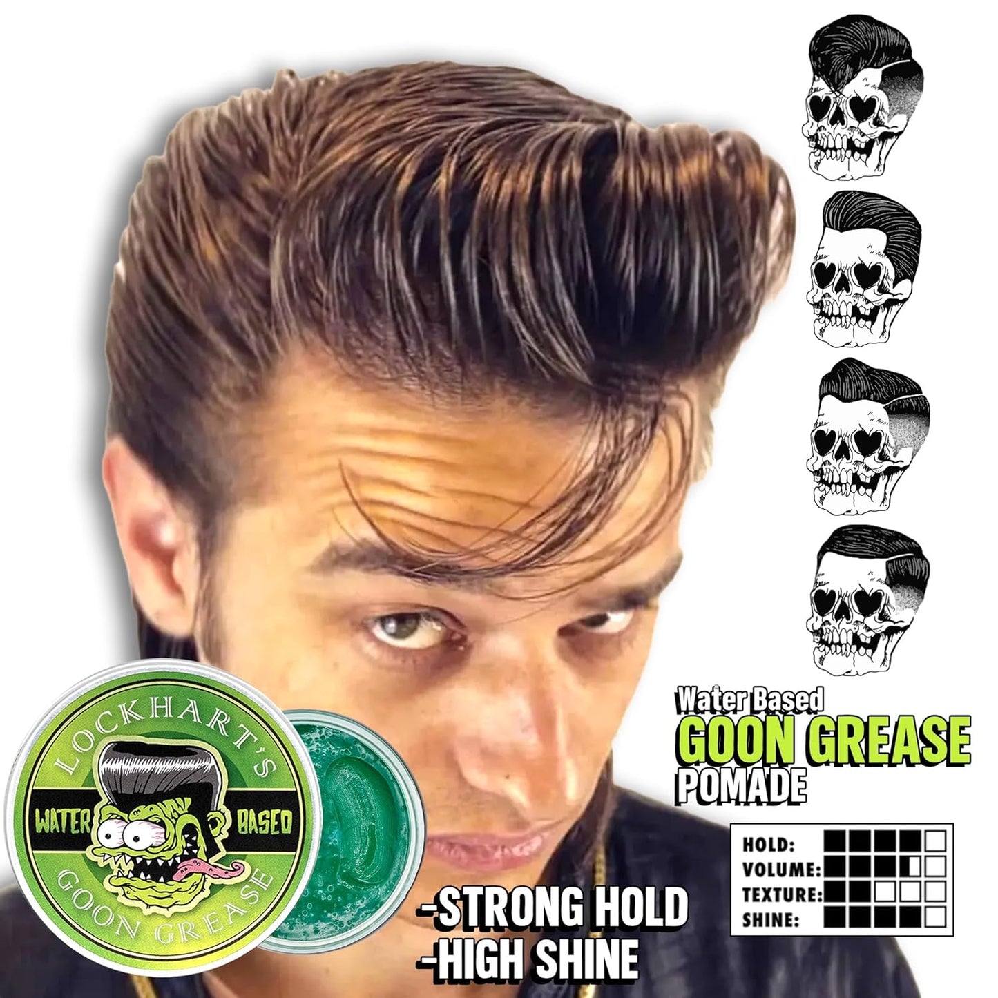 Lockhart's Water Based Goon Grease Firm Hold Hair Pomade 3.4oz.
