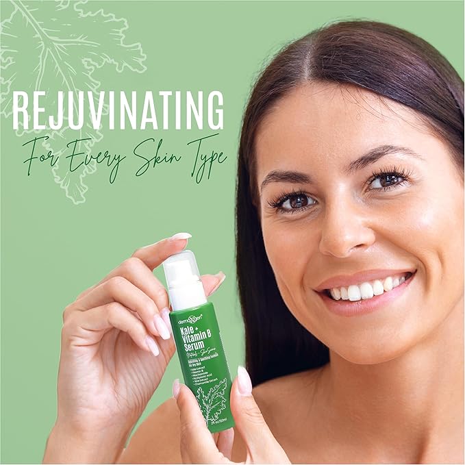 Soothing Skin Care Serum - Kale and Vitamin B Serum - Brightening Serum for All Skin Types - Hydrating Serum with Niacinamide, Hyaluronic Acid - Facial Serum Unclogs Pores, Combats Dryness