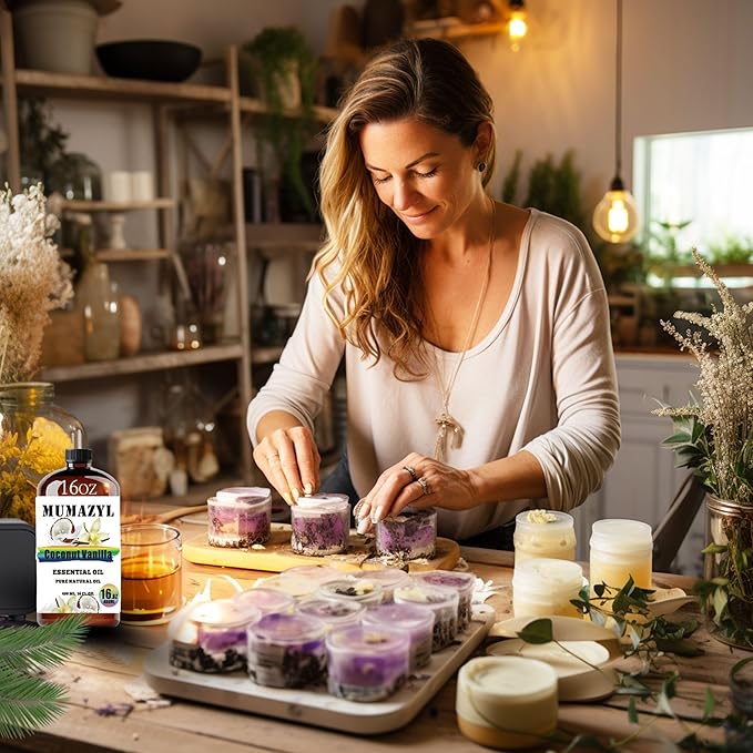 Coconut Vanilla Essential Oil, Coconut Vanilla Oil 16 Fl Oz 480ML for Diffuser Humidifier Yoga Cleaning DIY Candle Soap Making Essential Oils