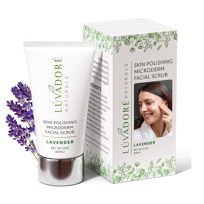 Microdermabrasion Facial Scrub – Skin Polishing Exfoliating Face Scrub – Gentle Face Exfoliator with Shea Butter, Vitamin E – Hydrating and Smoothing Formula for Wrinkles, Scars