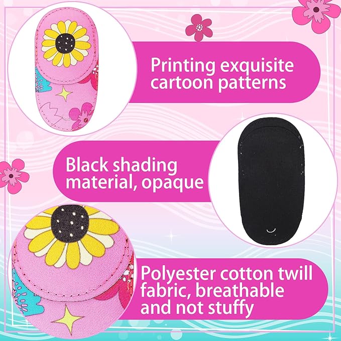Newcotte 12 Pcs Eye Patch for Kids Toddler Reusable Adjustable Girls Boys Eyepatch for Glasses Left or Right Eye Patch, Assorted Patterns(Cute)