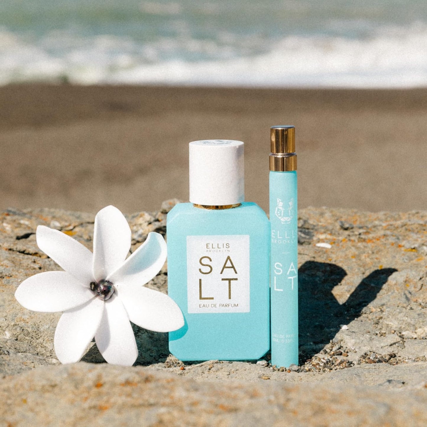 Ellis Brooklyn Salt Eau de Parfum, Fragrance with Ambergris, Tahitian Tiare, Ylang Ylang & Sandalwood - Tropical, Sensual Scent for Women - Vegan, Cruelty-Free Paraben-Free, 50ml / 1.7oz