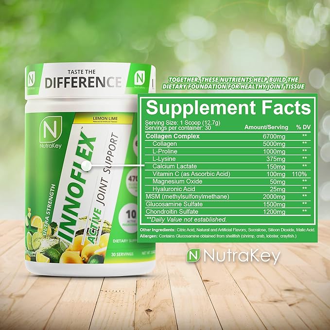 NutraKey Innoflex Glucosamine with Chondroitin, Msm, 1500mg