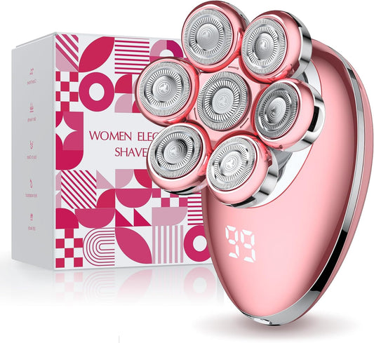 Electric Razors for Women,7D Electric Shaver for Women, Women's Electric Shaver for Legs Cordless Facial Hair Removal Trimmer for Womens Bikini, Lady Grooming Sensitive Skin for Arms, Underarms
