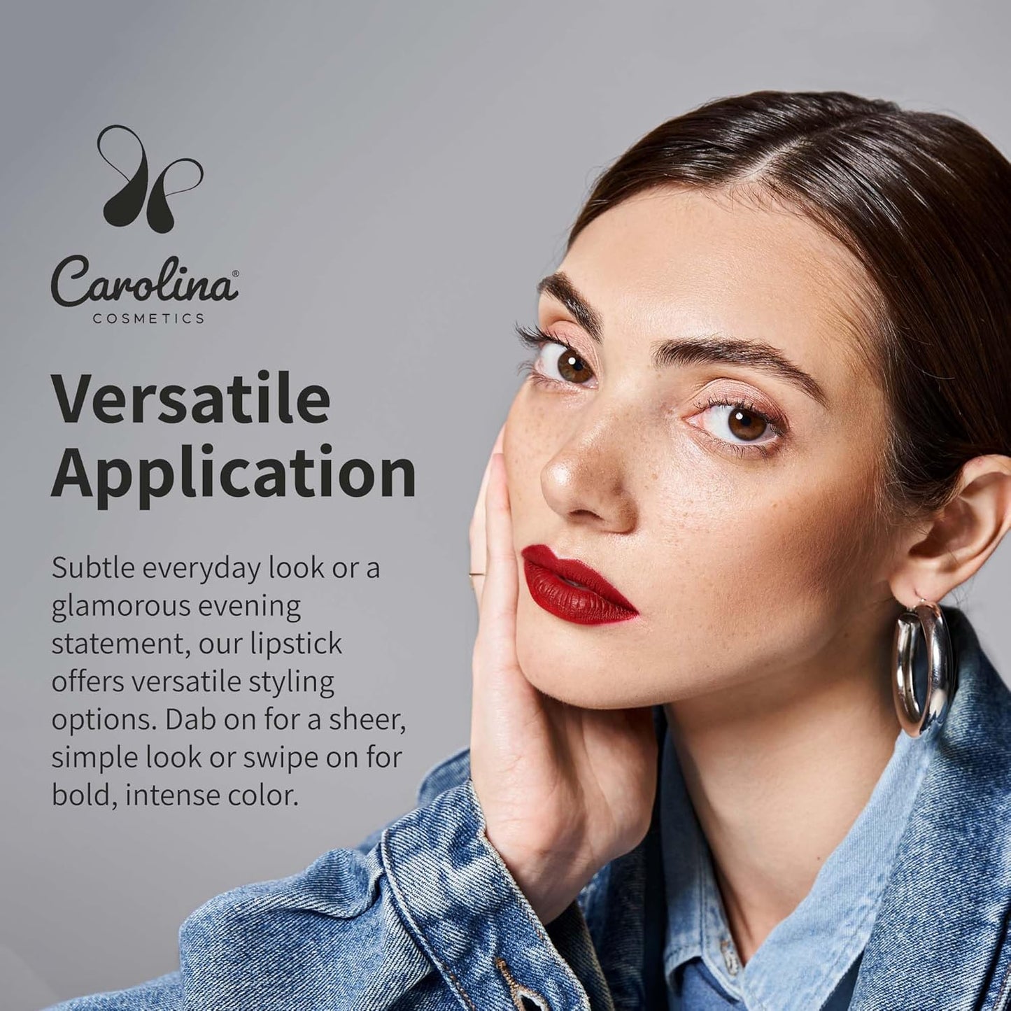 Carolina COSMETICS - Plant-Based Moisturizing Lipstick - The Power of Red Shade 0.15oz- Hydrating with Cocoa Oil, Gluten-Free, Vegan, Non-GMO, Paraben-Free - Lightweight Cream Texture