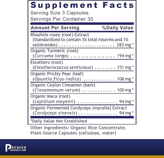 Premier Research Labs Adaptogen-R3: Adaptogen Supplements, 90 Vegetarian
