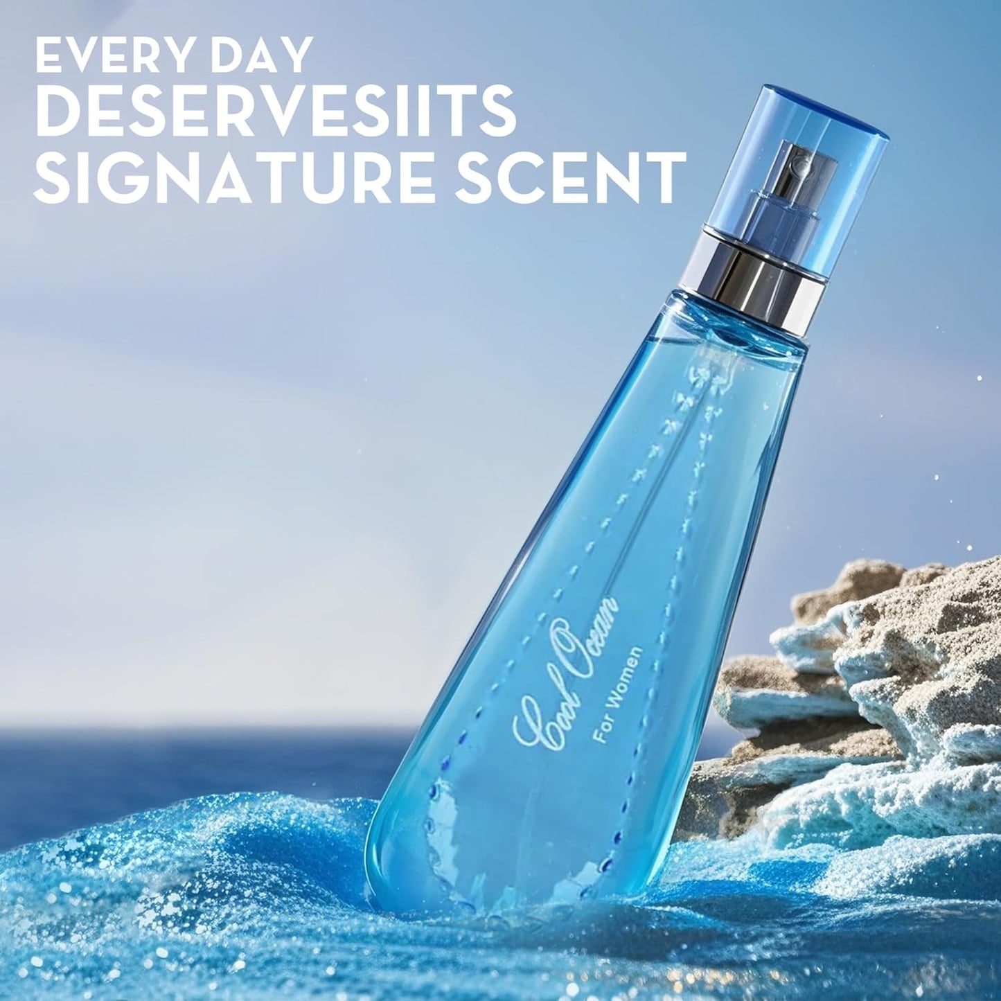 Women's Perfume Set - 2 Pack Eau de Parfum Spray 3.4 Oz Each | Floral Jasmine & Sweet Vanilla with Bergamot & Woody Notes | Long Lasting Original Scent Gift Set for Women (MilaWR&Cool Ocean)