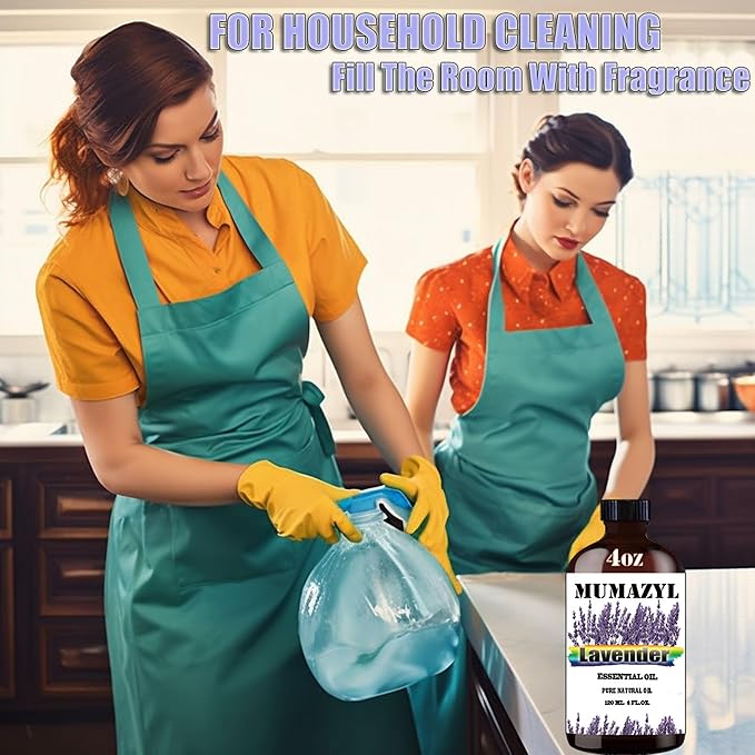 Lavender Essential Oil, Lavender Fragrance Oil 4 Fl Oz 120ML for Diffuser Humidifier Yoga Cleaning DIY Candle Soap Making Essential Oils