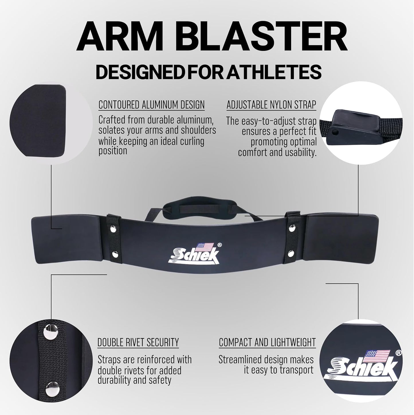 Schiek Sports Arm Blaster - Lightweight and Long Lasting for Intense Weight Training Sessions