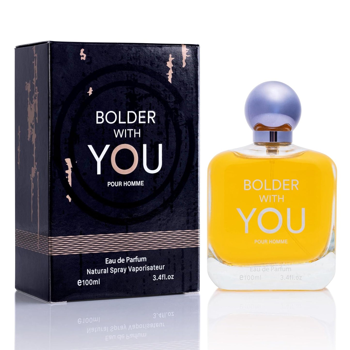 Bolder With You for Men Eau De Parfum Aromatic & Refreshing Scent Notes of Cardamom, Pink Pepper & Violet Leaves Base Fragrance of Vanilla, Sweet Chestnut & Cedarwood Elegant 100ml Bottle