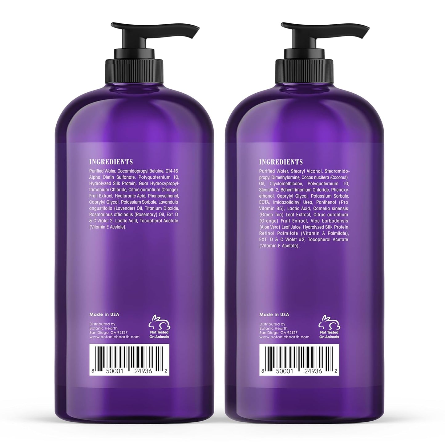Botanic Hearth Purple Shampoo And Conditioner Set | For All Shades Of Blonde, Silver And Gray Hair | Enhances Highlights | Sulfate Free, Paraben Free, 16 Fl Oz Each