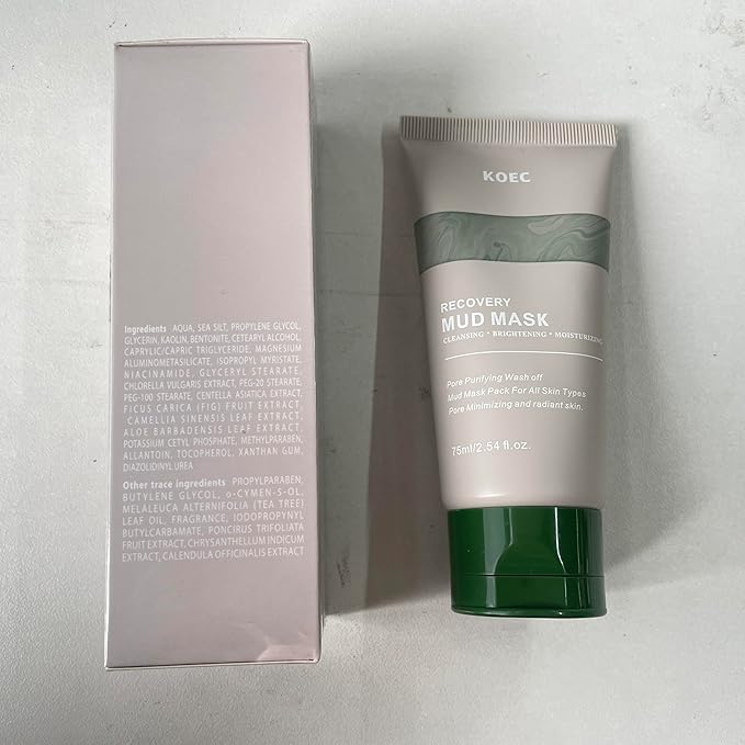 Recovery Mud Mask - Clay Mask - Body Mud Hydrating & Deep Pore Tightening Face & Body Mask, Natural Purifying Clay - Korean Wash Off Body Facial Mud Mask