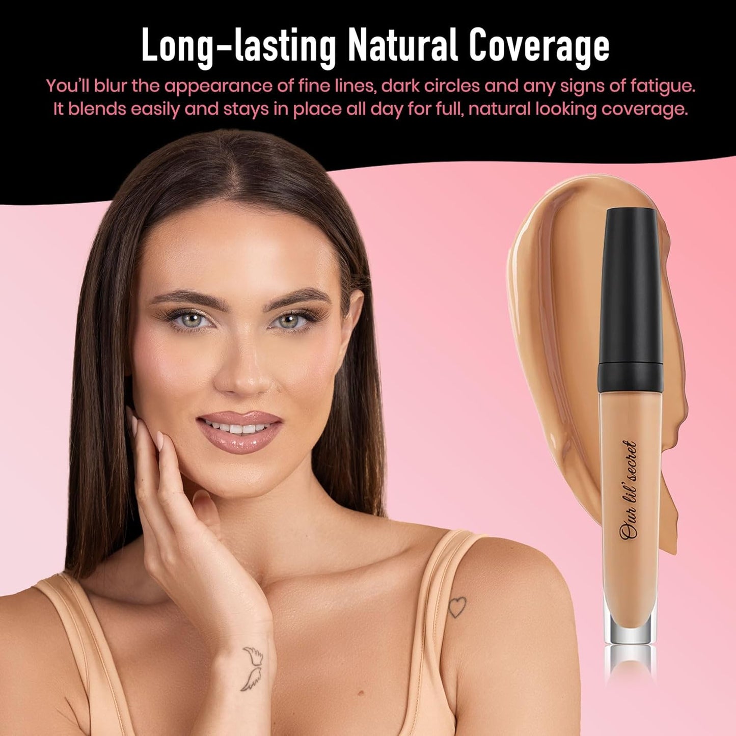 Frankie Rose Cosmetics Our Lil’ Secret Concealer - Full, Long Lasting Coverage for Dark Circles and Fine Lines - Easy to Blend - Soft, Smooth Complexion - Chai