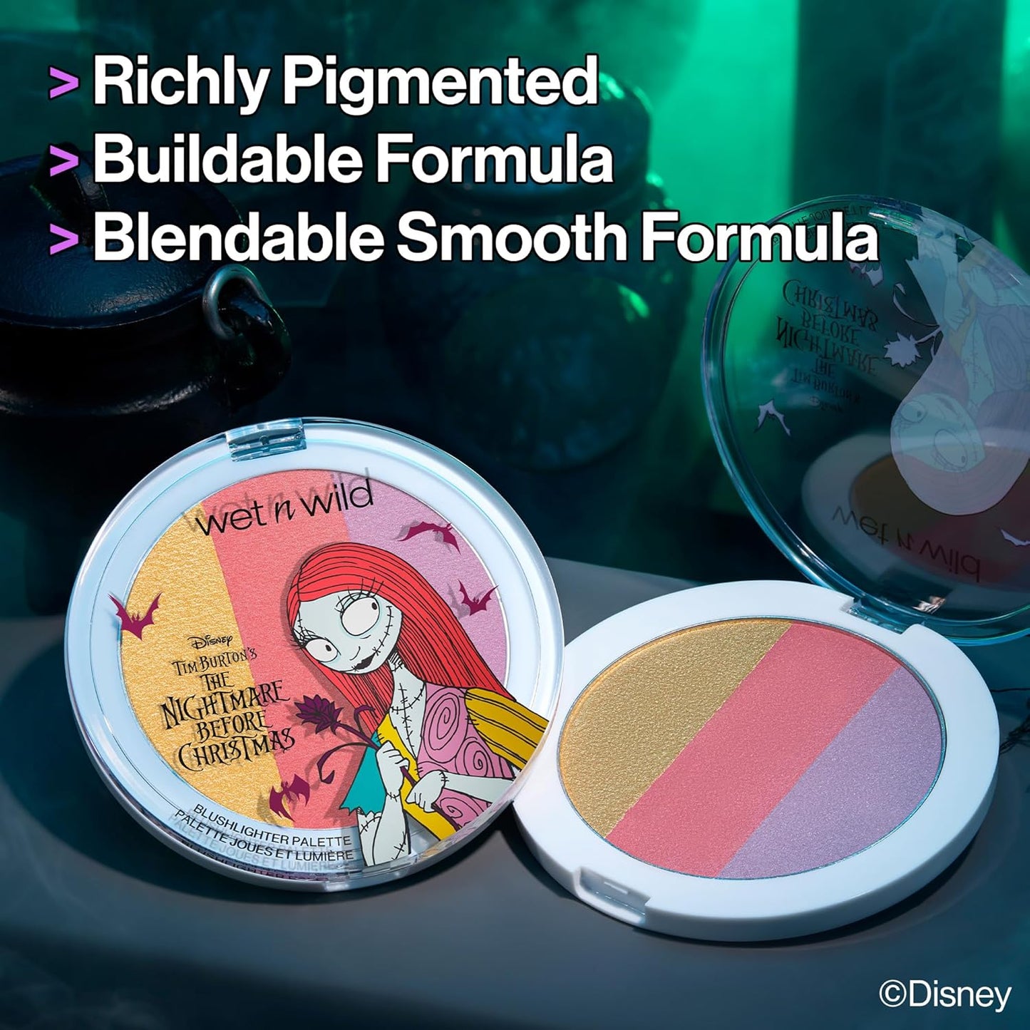 wet n wild Disney Nightmare Before Christmas Limited Edition PR Box - Coffin-Shaped Collector's Set with Eye, Face & Body Makeup, Color-Changing Lip Oils, Tubing Mascara & More - Cruelty-Free