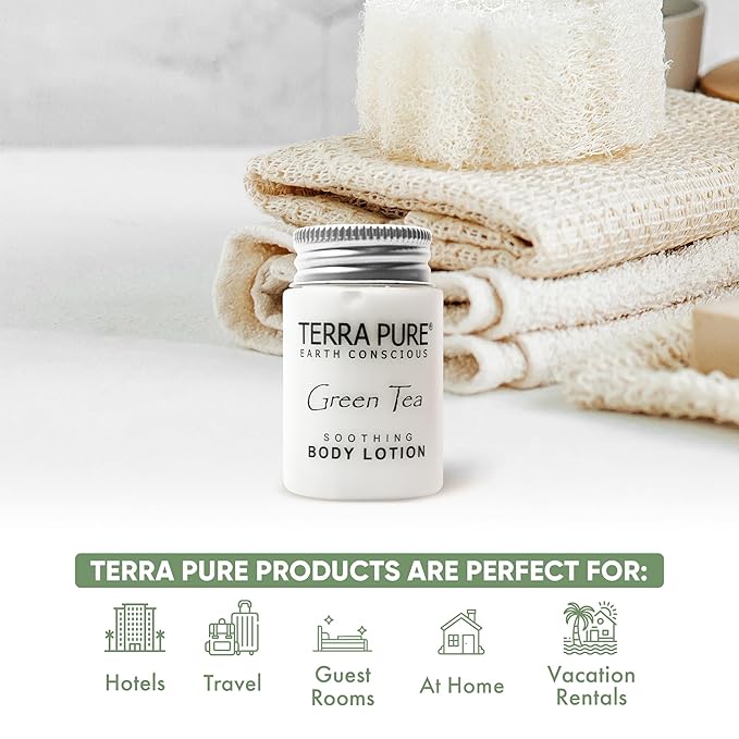 Terra Pure Body Lotion, Travel Size Hotel Amenities, 1 oz (Case of 20)