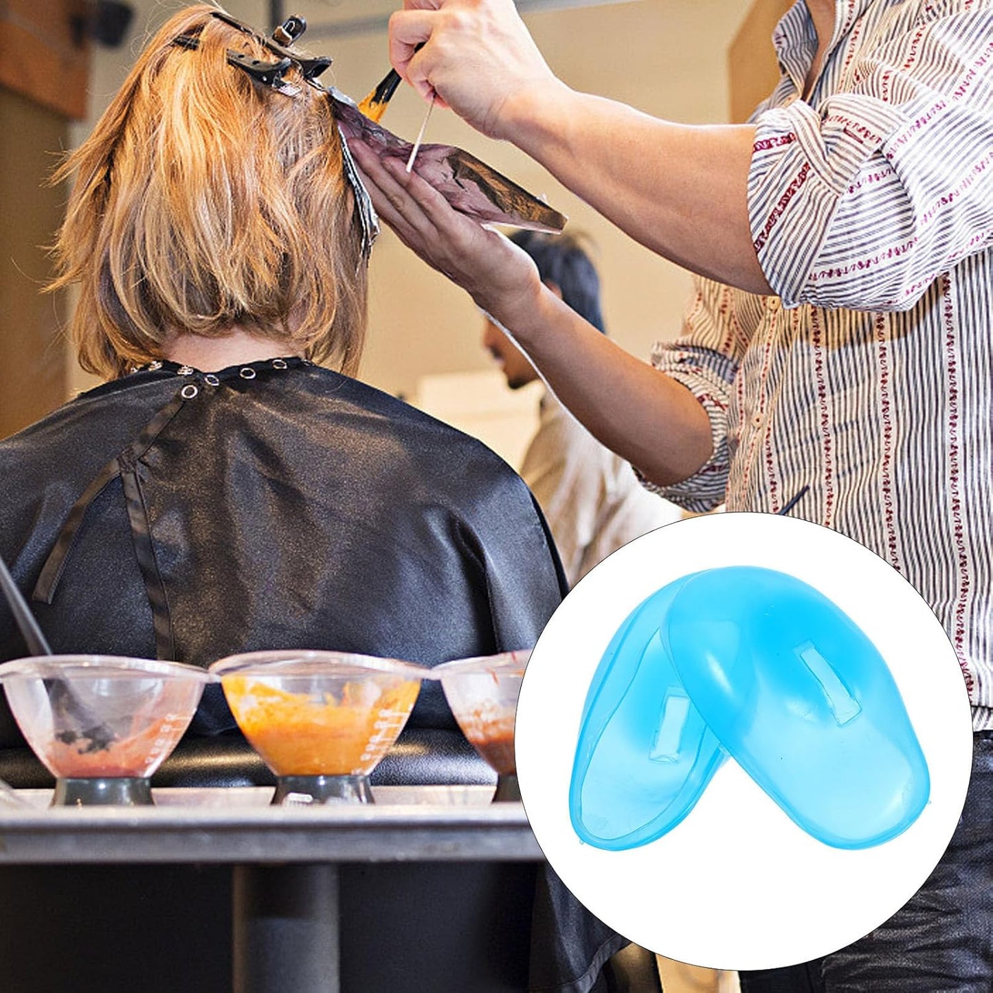 Ciieeo Ear Cover 1 Pair of Silicone Ear Cover Shower, Bathing Ear Protector Wanterproof Ear Caps for Hair Perm Hair Dye Anti-Staining Ear Shield