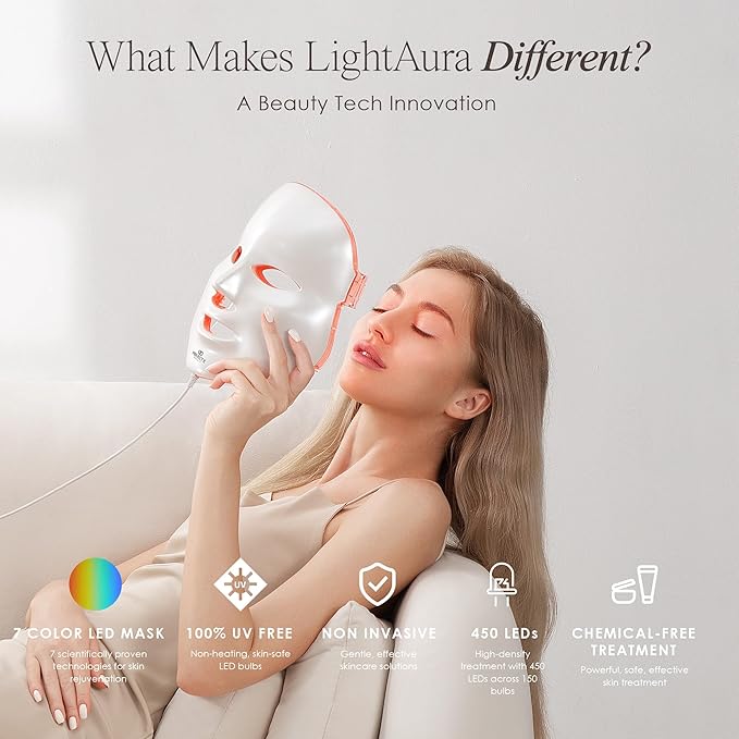 Project E Beauty Skin Rejuvenation Photon Mask | LED Face Mask Light Therapy Red Blue Light Anti-Aging Wrinkle Spa Facial Treatment Home Skincare Mask