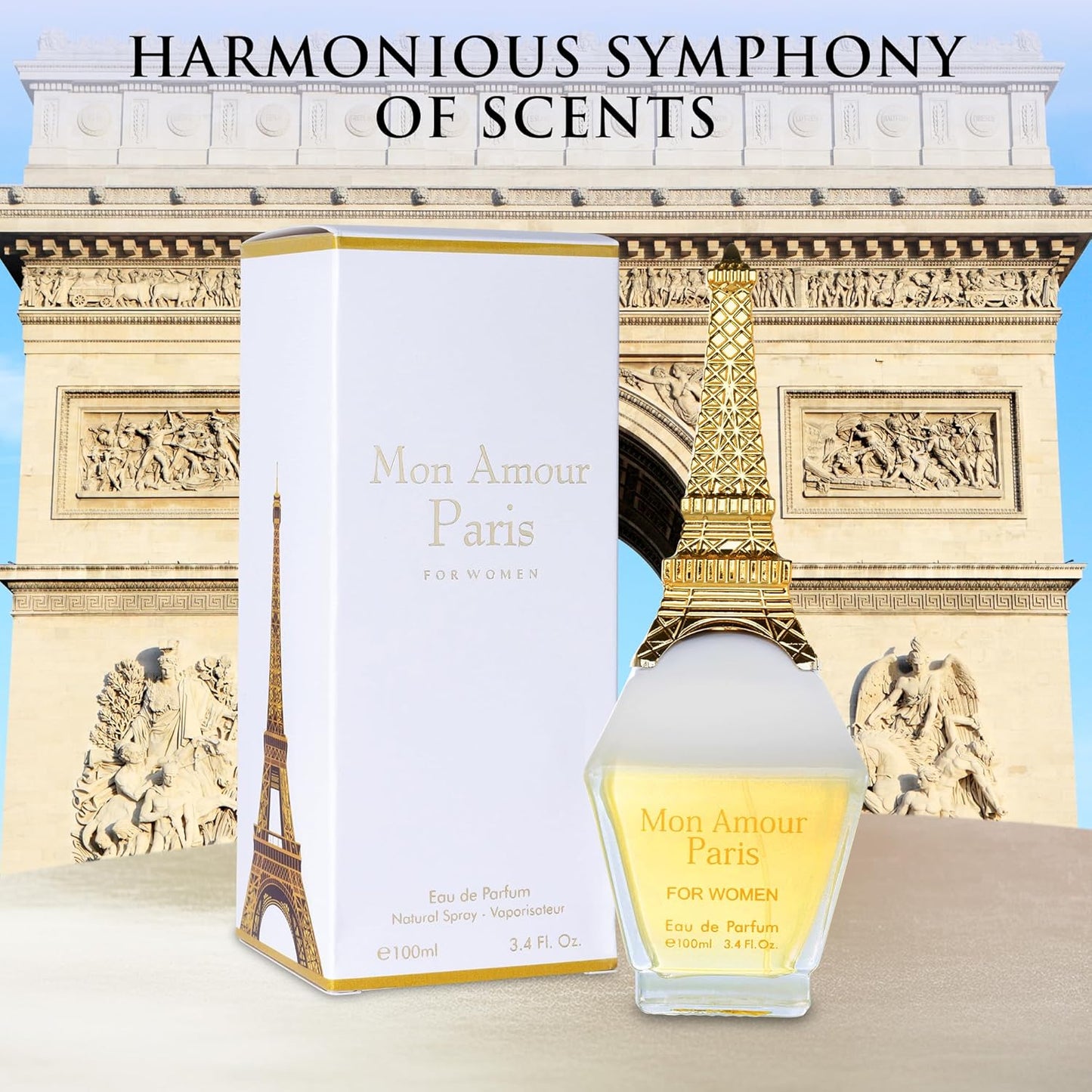 Mon Amour Paris for Women Eau De Parfum - Floral & Fruity - Ylang-Ylang, Damascus Rose, Jasmine - Classy & Elegant fragrance for Woman - Suitable for Daily Wear & Special Occasions - 100ml Bottle