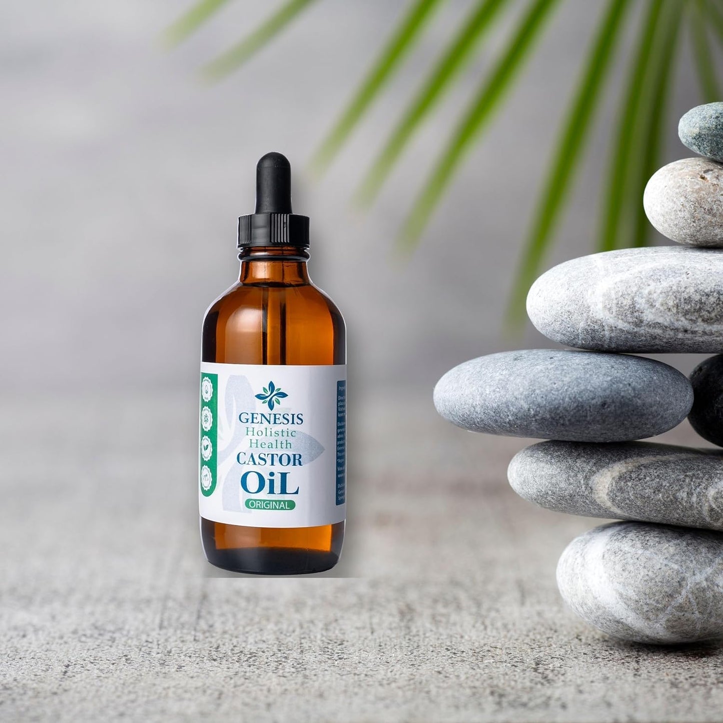 Genesis Holistic Health Organic Castor Oil – 100% Pure, Cold Pressed, Hexane Free – Nourishing Hair & Skin Oil – Eyelash & Eyebrow Growth, Deep Moisturizer – 4 oz Glass Bottle