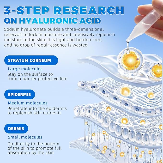 3% Hyaluronic Acid Serum Ultra-Hydrating Vials (1 Box of 30), 3% Hyaluronic Acid Serum for Face, Single-Use 3% hyaluronic acid tubes, Intensive Hydration, Skin Tightening & Smoother, Anti-Aging