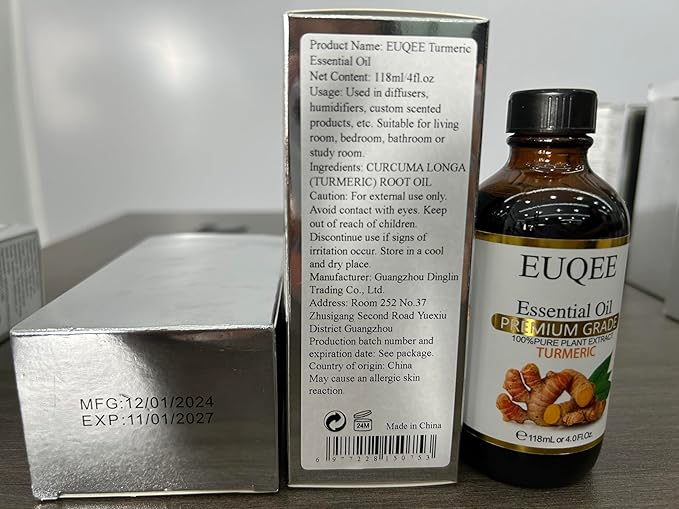 Turmeric Essential Oil 118 ml Pure Turmeric Essential Oil for Diffusers, Candle Making, DIY Soap - 4Fl. Oz