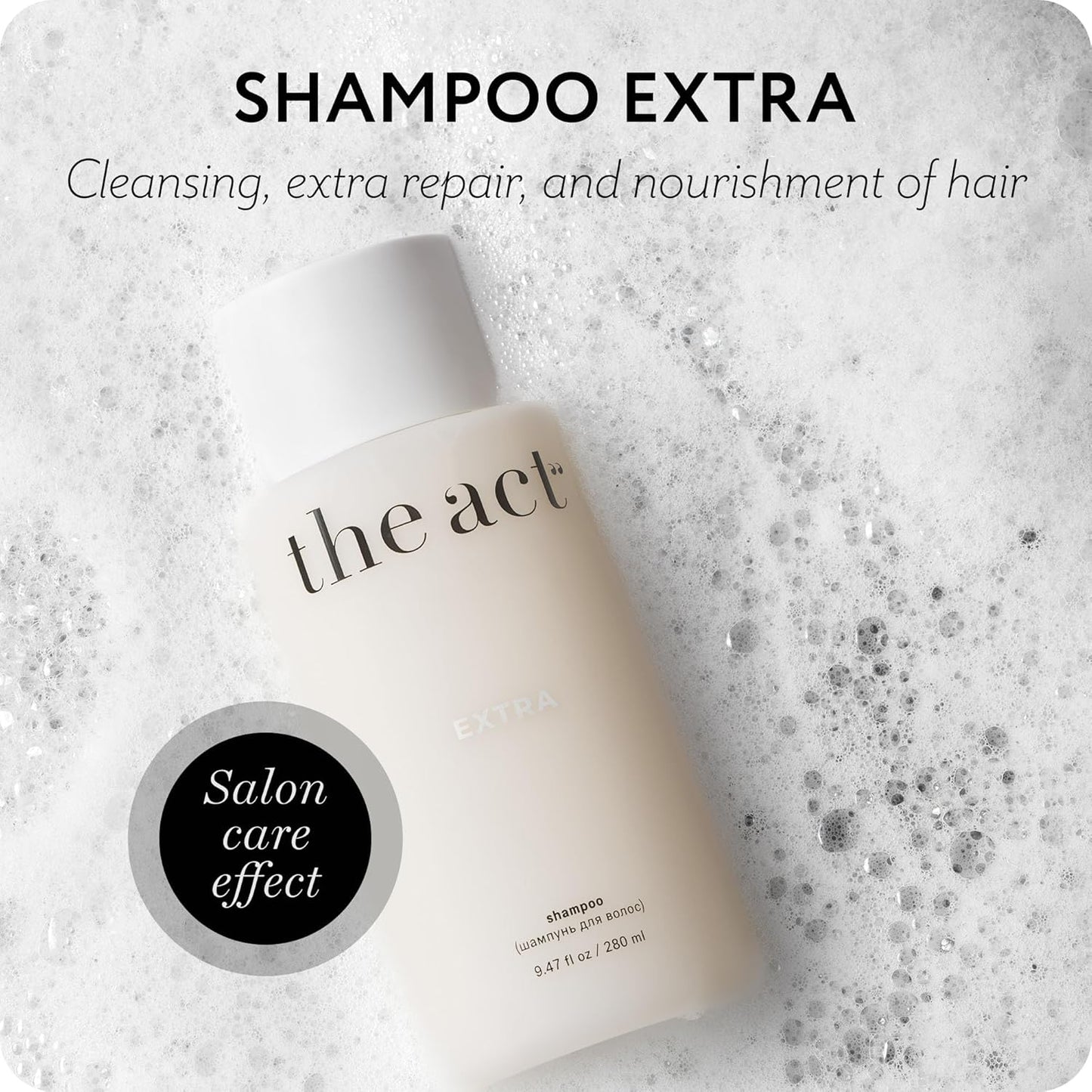 Extra Hydrating Shampoo - Daily Cleansing and Moisturizing, Care for All Hair Types - Coarse Curly Dry Hairs, for Women Men, Vegan, 9.47 fl oz